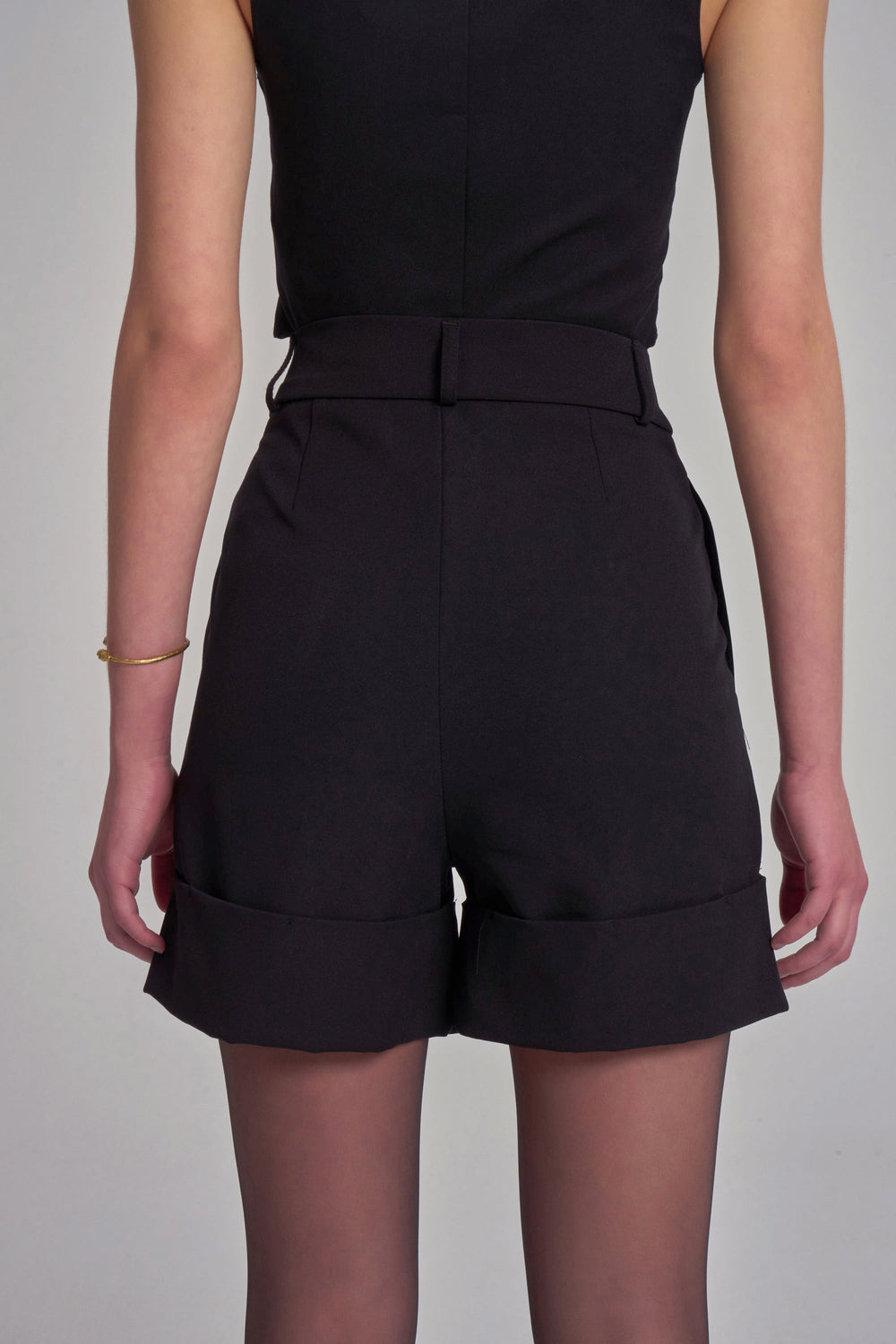 Short Noir Taille Haute