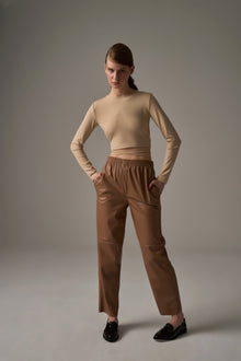  Pantalon en cuir - Marron