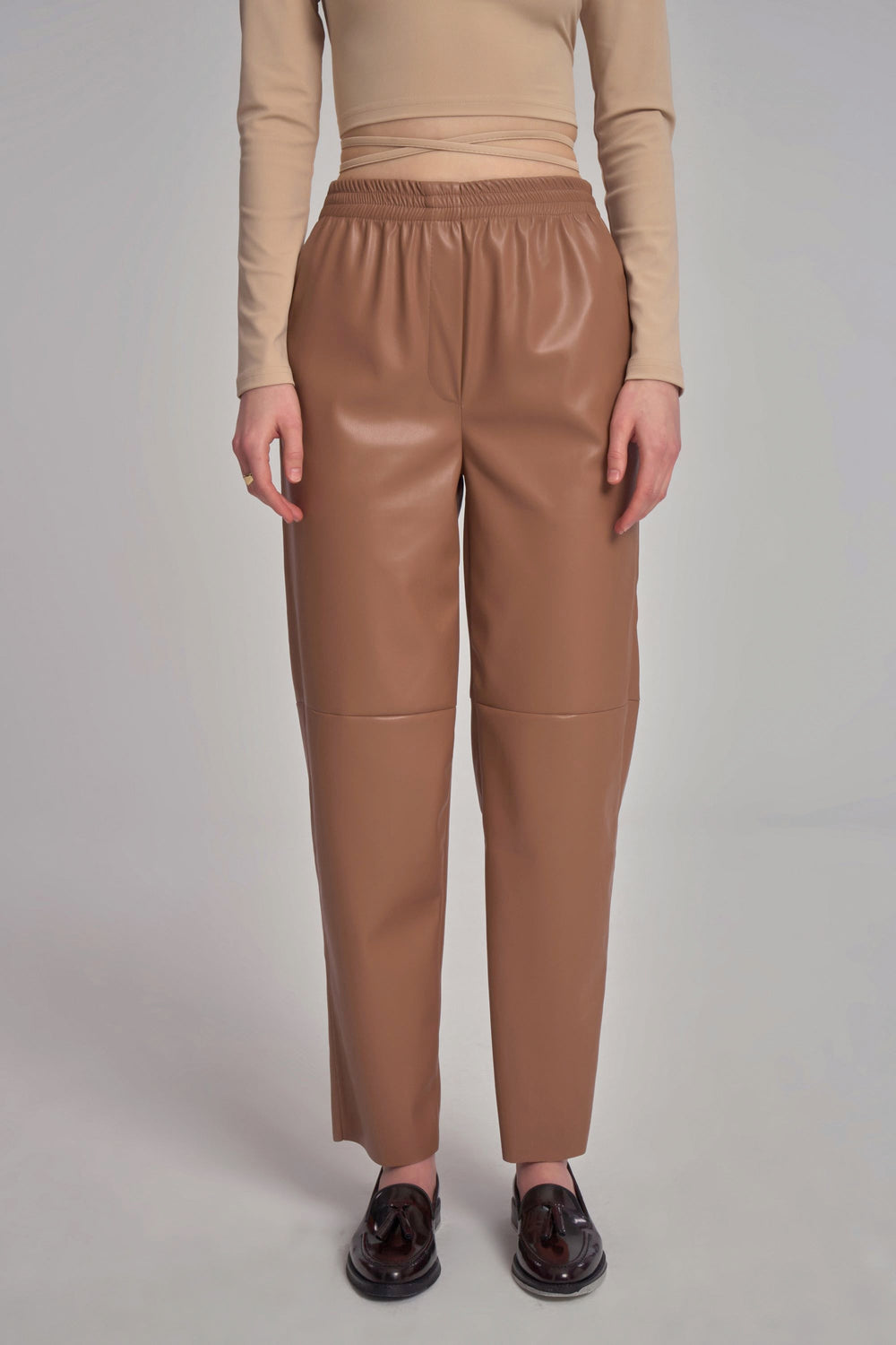 Pantalon en cuir - Marron