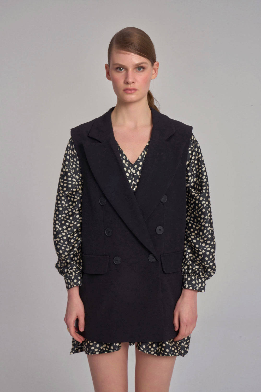 Veste Blazer Sans Manches - Noir