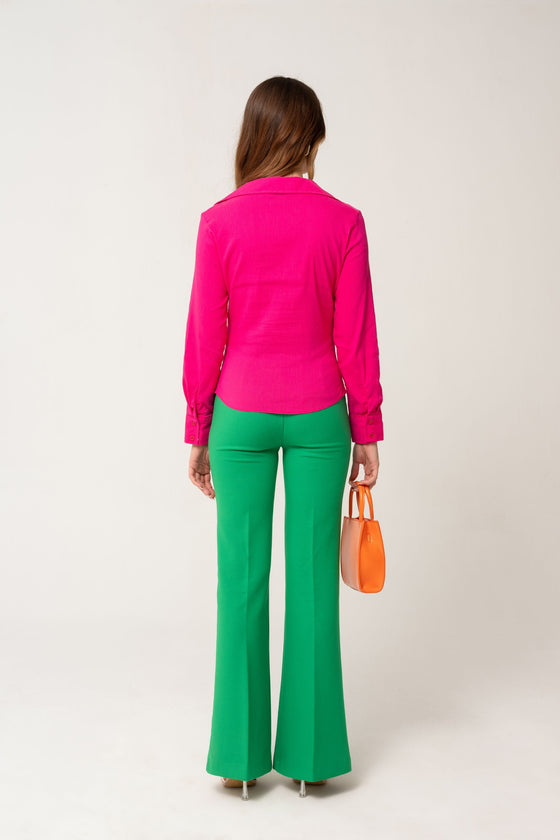 Pantalon large vert