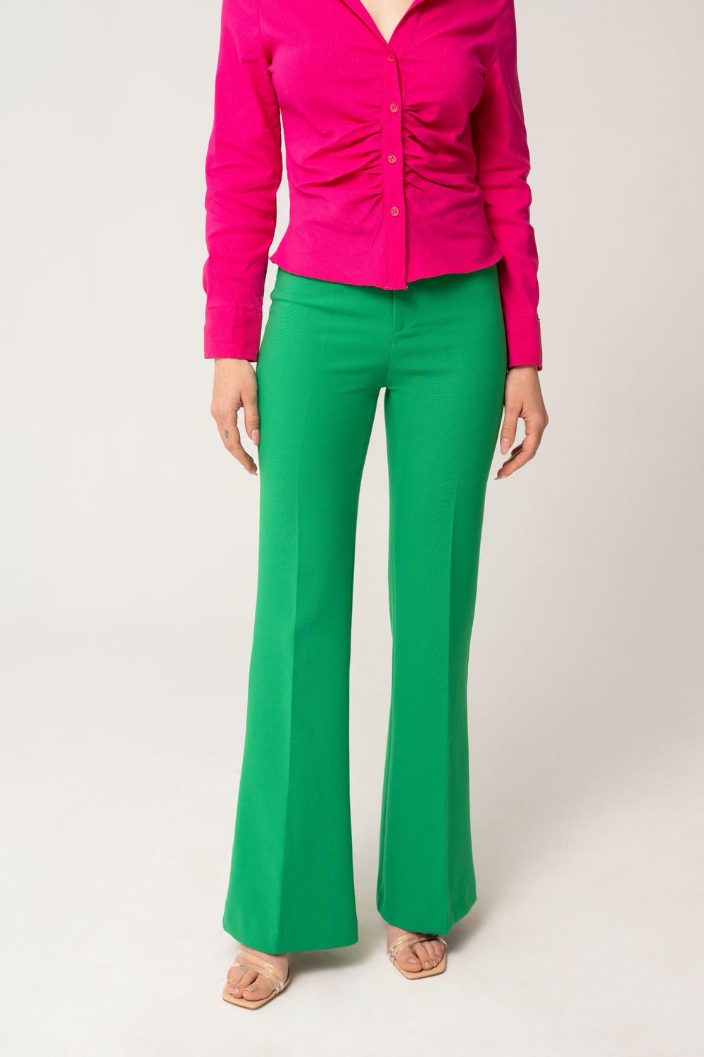 Pantalon large vert